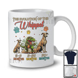 Evolution Of The Whippet, Humorous T-Rex Dinosaur Lover Vintage, Matching Family Group T-Shirt