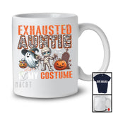 Exhausted Auntie Is My Costume; Spooky Halloween Costume Skull Mummy; Women Family Group T-Shirt