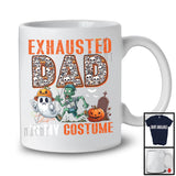 Exhausted Dad Is My Costume; Humorous Halloween Costume Skull Zombie; Men Family Group T-Shirt