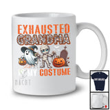 Exhausted Grandma Is My Costume; Spooky Halloween Costume Skull Mummy; Women Family T-Shirt