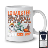 Exhausted Papa Is My Costume; Humorous Halloween Costume Skull Zombie; Men Family Group T-Shirt