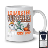 Exhausted Uncle Is My Costume; Humorous Halloween Costume Skull Zombie; Men Family Group T-Shirt