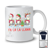 Fa 3La Llama; Fantastic Christmas Three Santa Elf Reindeer Llama; Snowing X-mas Family T-Shirt