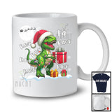 Fa Rawr; Awesome Christmas Lights Santa T-Rex Dinosaur Lover; X-mas Moon Snowing Around T-Shirt