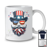 Face Beard American Sunglasses, Amazing 4th Of July USA Flag, Men Patriotic Group T-Shirt