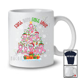 Faith Hope Fight Love; Fantastic Christmas Lights Tree Breast Cancer Ribbon; Family Group T-Shirt