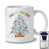 Faith Hope Fight Love; Fantastic Christmas Lights Tree Diabetes Ribbon; Family Group T-Shirt