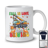 Fall In Love With Driving; Wonderful Thanksgiving Pumpkin On Crane Truck Driver; Family Group T-Shirt