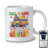 Fall In Love With Driving; Wonderful Thanksgiving Pumpkin On School Bus Driver; Family Group T-Shirt