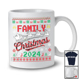 Family Christmas 2024; Joyful Christmas Plaid Santa Sleigh; Sweater X-mas Family Group T-Shirt