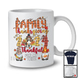 Family Thanksgiving 2024 Thankful; Lovely Gnomes Beagle Turkey Crew; Family Group T-Shirt