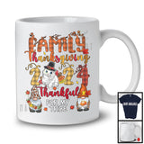 Family Thanksgiving 2024 Thankful; Lovely Gnomes Cat Turkey Crew; Family Group T-Shirt