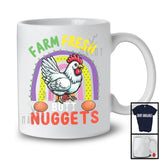 Farm Fresh Butt Nuggets, Humorous Farm Animal Eggs Chicken, Farmer Lover Rainbow T-Shirt