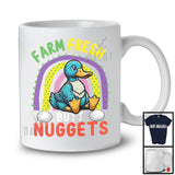 Farm Fresh Butt Nuggets, Humorous Farm Animal Eggs Duck, Farmer Lover Rainbow T-Shirt