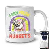 Farm Fresh Butt Nuggets, Humorous Farm Animal Eggs Goose, Farmer Lover Rainbow T-Shirt