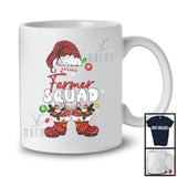 Farmer Squad; Cheerful Christmas Leopard Santa Costume Snowing; Women Jobs Group T-Shirt