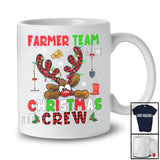 Farmer Team Christmas Crew; Fantastic X-mas Red Plaid Reindeer Face; Proud Careers Jobs T-Shirt