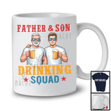 Father And Son Drinking Squad, Proud Father's Day Drunker, Vintage Matching Family Group T-Shirt