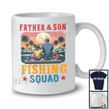 Father And Son Fishing Squad, Proud Father's Day Fisher, Vintage Matching Family Group T-Shirt