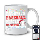 Favorite Baseball Player Of Santa; Proud Christmas Santa Sport Playing Team; X-mas Snowing T-Shirt