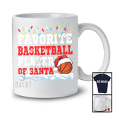 Favorite Basketball Player Of Santa; Proud Christmas Santa Sport Playing Team; X-mas Snowing T-Shirt