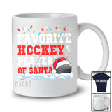 Favorite Hockey Player Of Santa; Proud Christmas Santa Sport Playing Team; X-mas Snowing T-Shirt