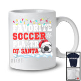 Favorite Soccer Player Of Santa; Proud Christmas Santa Sport Playing Team; X-mas Snowing T-Shirt