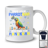 Feed Your Parrotkah; Amazing Hanukah Parrot With Menorah; Bird Animal Lover Family Group T-Shirt