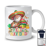 Feliz Navidad; Awesome Christmas Leopard Sombrero Mexican Santa; Guitar Family Group T-Shirt