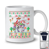 Feliz Navidad; Cheerful Christmas Sweater Mexican Santa Riding T rex Lover; Family Group T-Shirt