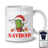 Feliz Navidad; Fantastic Christmas Santa Cactus Snowing; X-mas Lights Family Group T-Shirt