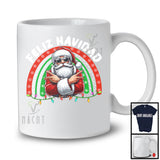 Feliz Navidad; Joyful Christmas Lights Santa Sunglasses; Rainbow Spanish Family Group T-Shirt