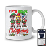 Fifth Grade Christmas Crew; Amazing Christmas Three Elf Students Snow; X-mas Teacher Group T-Shirt