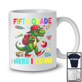 Fifth Grade Here I Come, Joyful First Day Of School T-Rex Dinosaur, Student Teacher Group T-Shirt