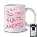 Fighting Breast Cancer Through Chemo; Lovely Breast Cancer Awareness Plaid Pink Ribbon; Family T-Shirt