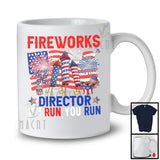 Fireworks Director If I Run You Run, Lovely 4th Of July Firecrackers USA Flag, Patriotic Family T-Shirt