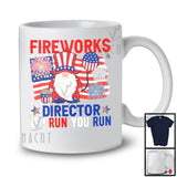 Fireworks Director If I Run You Run, Lovely 4th Of July Gnome USA Flag, Patriotic Family T-Shirt