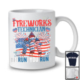 Fireworks Technician I Run You Run, Amazing 4th Of July American Flag Firecrackers, Patriotic T-Shirt