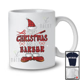 First Christmas As A Barber; Cheerful Christmas Plaid Santa; Promoting Future Family T-Shirt