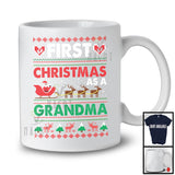 First Christmas As A Grandma; Wonderful X-mas Sweater Santa Family; Pregnancy Announcement T-Shirt