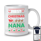 First Christmas As A Nana; Wonderful X-mas Sweater Santa Family; Pregnancy Announcement T-Shirt