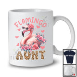 Flamingo Aunt, Wonderful Mother's Day Leopard Flowers Flamingo Lover, Family Group T-Shirt