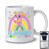 Flamingo Squad, Adorable Flowers Rainbow Animal Lover, Floral Matching Women Girls Group T-Shirt