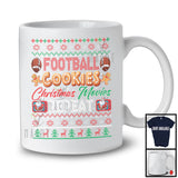 Football Cookies Christmas Movies Repeat; Amazing X-mas Sweater Santa Football Player T-Shirt