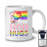 Free Mom Hugs, Proud LGBTQ Gay Pride Transgender Rainbow Flag, Matching Family Group T-Shirt