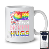 Free Mommy Hugs, Proud LGBTQ Gay Pride Transgender Rainbow Flag, Matching Family Group T-Shirt