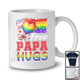 Free Papa Hugs, Proud LGBTQ Gay Pride Transgender Rainbow Flag, Matching Family Group T-Shirt