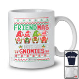 Friendmas With My Gnomies; Amusing Christmas Sweater Four Gnomes Snowing; Gnomies Family T-Shirt