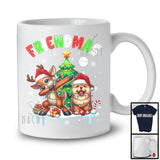 Friendmas; Joyful Christmas Tree Santa Chow Chow Owner; X-mas Lights Dabbing Reindeer T-Shirt