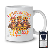 Friendsgiving Squad; Adorable Thanksgiving Three Turkeys Sunflowers Autumn; Friends Family T-Shirt